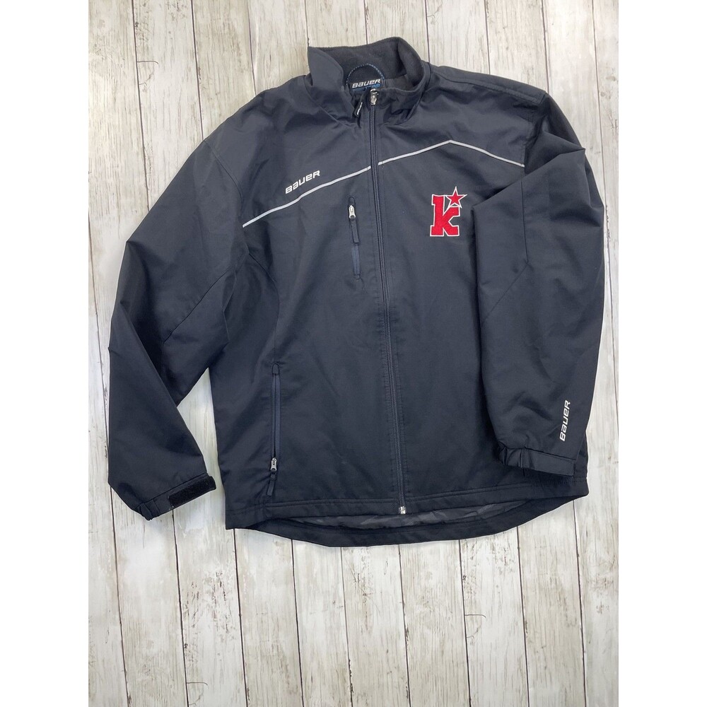 Bauer Team Youth Hockey Jacket Size XL Black Full Zip Long Sleeve Warm Up